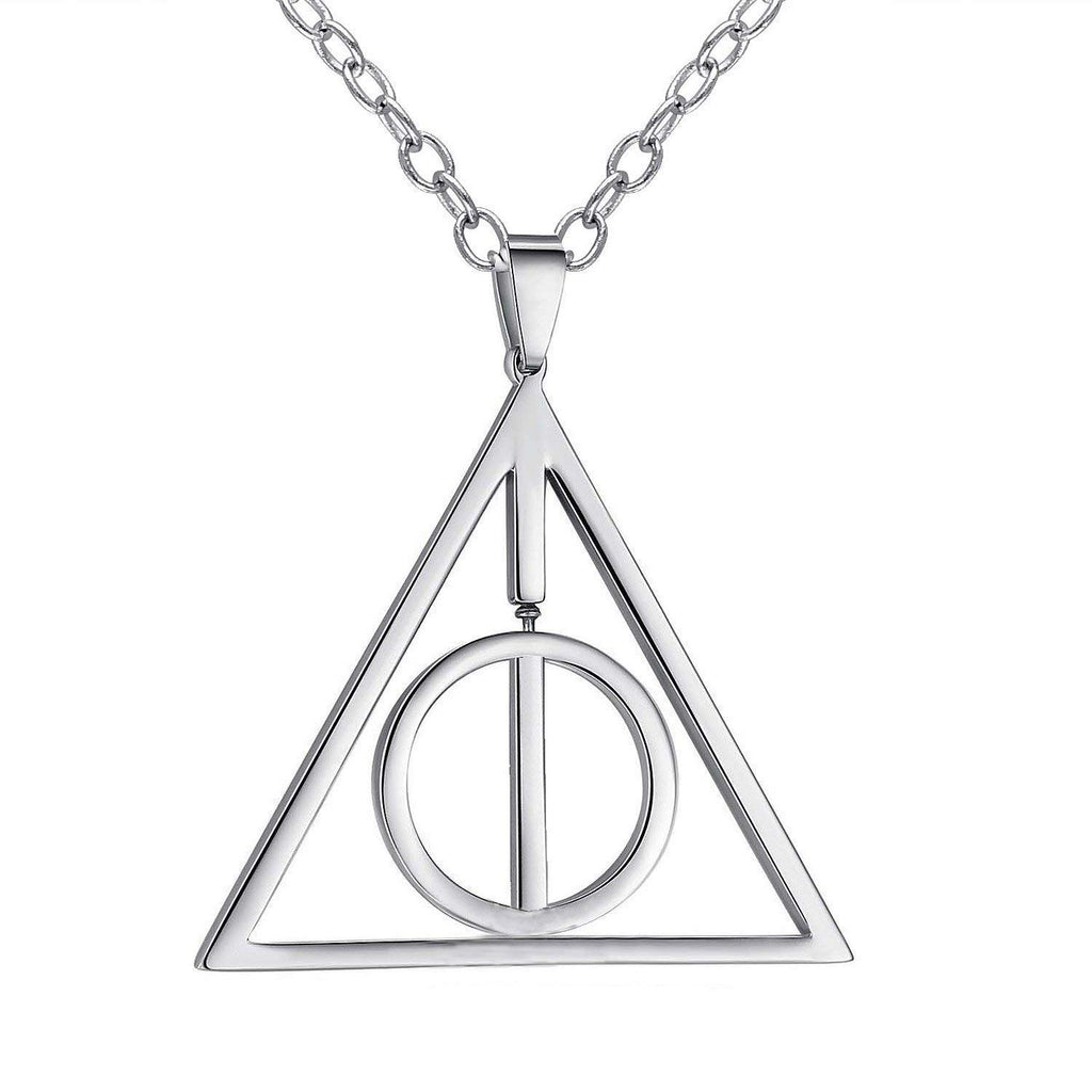 Harry Potter The Deathly Hallows Charm Silvertone Pendant Necklace -  Walmart.com