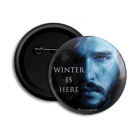 Jon Snow Winter Is Here - Official Game of Thrones - Button Badge