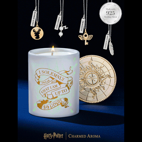 Harry Potter™ Marauder's Map Jewelry Candle - 925 Sterling Silver Wizarding Spells Necklace Collection (Slightly Damaged)