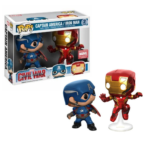 Funko Pop! Captain America Civil War Exclusive - 2-Pack With Cap and Iron Man