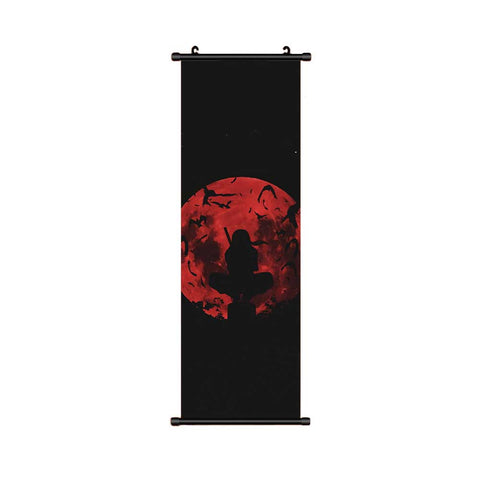 Naruto - Itachi Uchiha Red Moon Hanging Poster Scroll