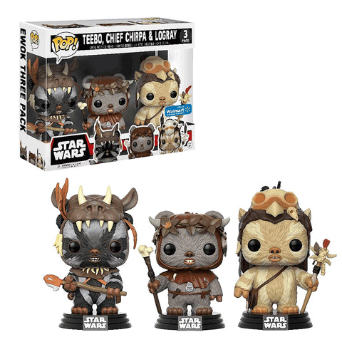 Funko POP! Movies: Star Wars - Teebo, Chief Chirpa & Logray Viny Bobble-Heads